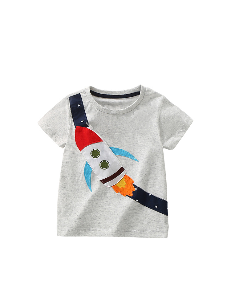 Malwee transfronterizo camiseta de niño nuevo estilo guapo niño cuello redondo manga corta Europa y América camiseta de verano para niños