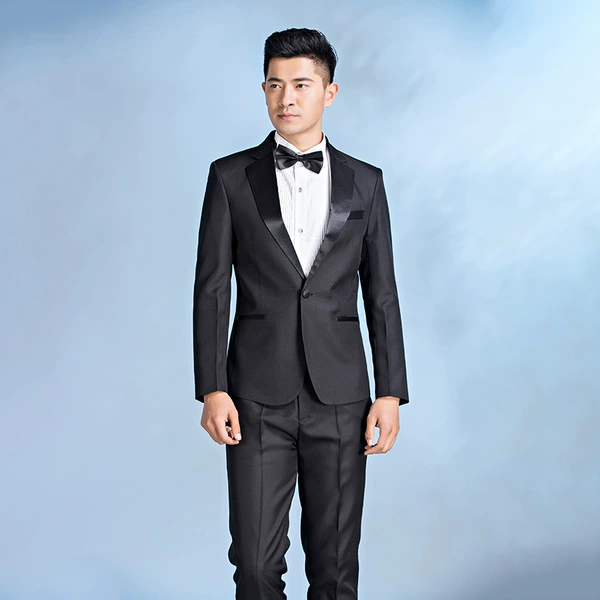 Black forged square collar (single jacket + bow tie)