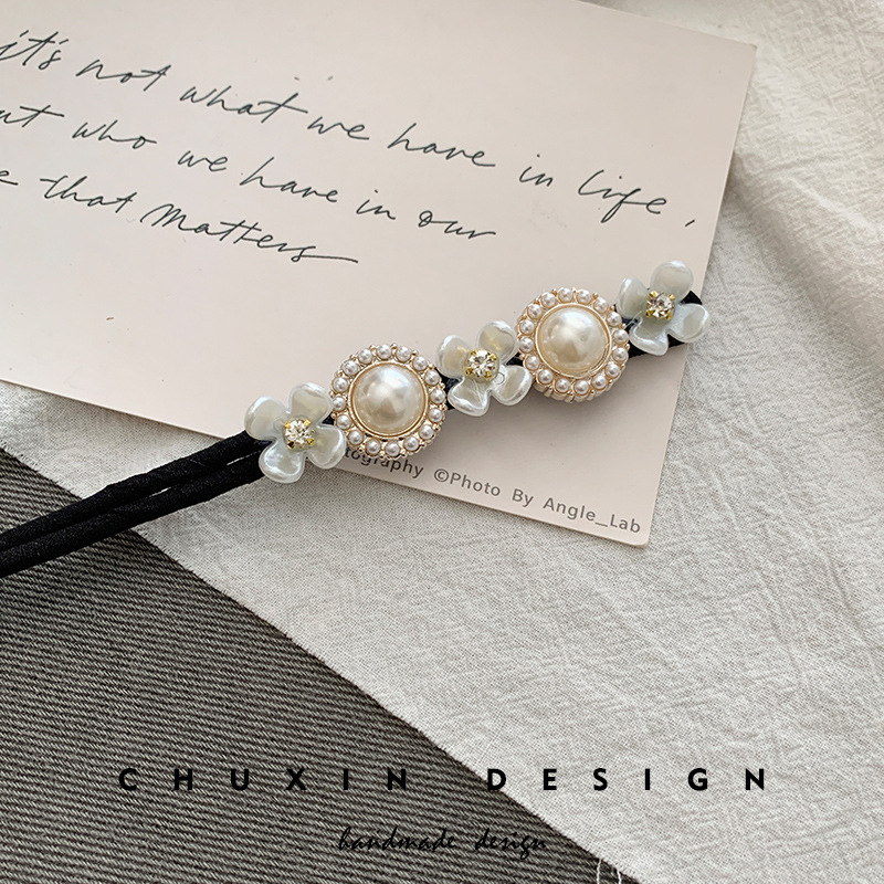 Perla rizador de pelo Shell flor variedad mullida bola cabeza fija perezoso tocado adulto flor corsé joyería femenina