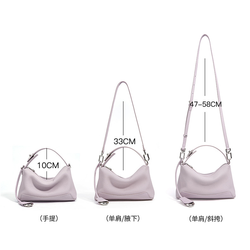 French Casual Cowhide Pillow Bag Luxury Handbag Versatile Commuter Shoulder Bag Genuine Leather Women's Crossbody Bag - Thumbnail 2