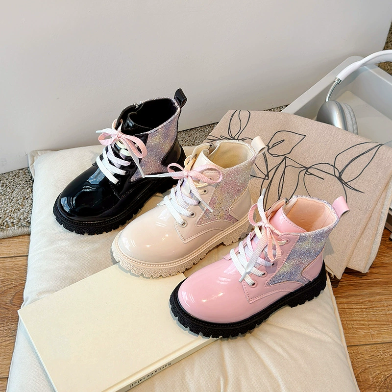 Martens, demi-season shoes, children's low boots for princess, western style, for teenagers