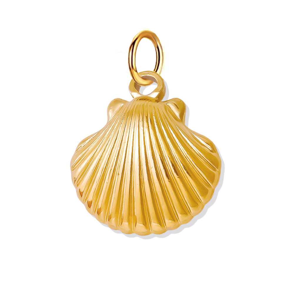 Starfish, Shell Pattern 1 Piece 304 Stainless Steel PVD Coated Real Gold Plated Starfish Shell Pendant DIY Jewelry Accessories