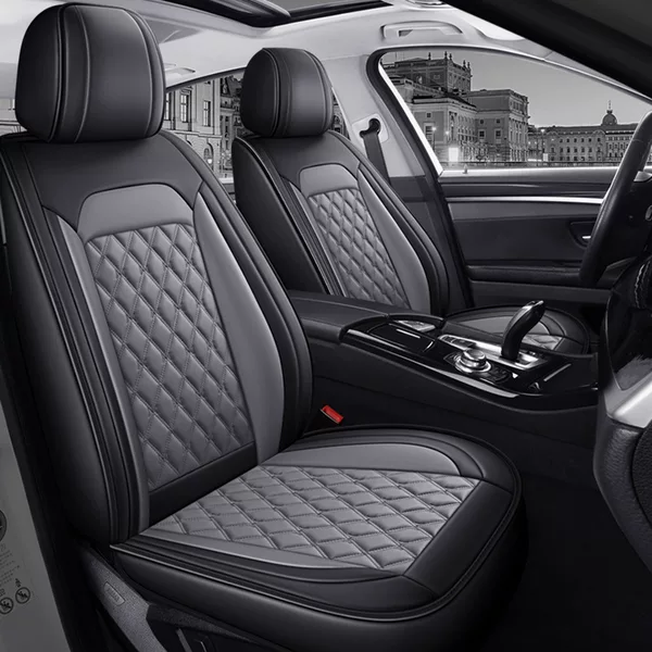 2024 Cross-Border Leather Amazon Foreign Trade Full Leather Diamond-Shaped Car Seat Cushion Four-Season Cushion Five-Seater Full-Cover Seat Cover Seat Cushion