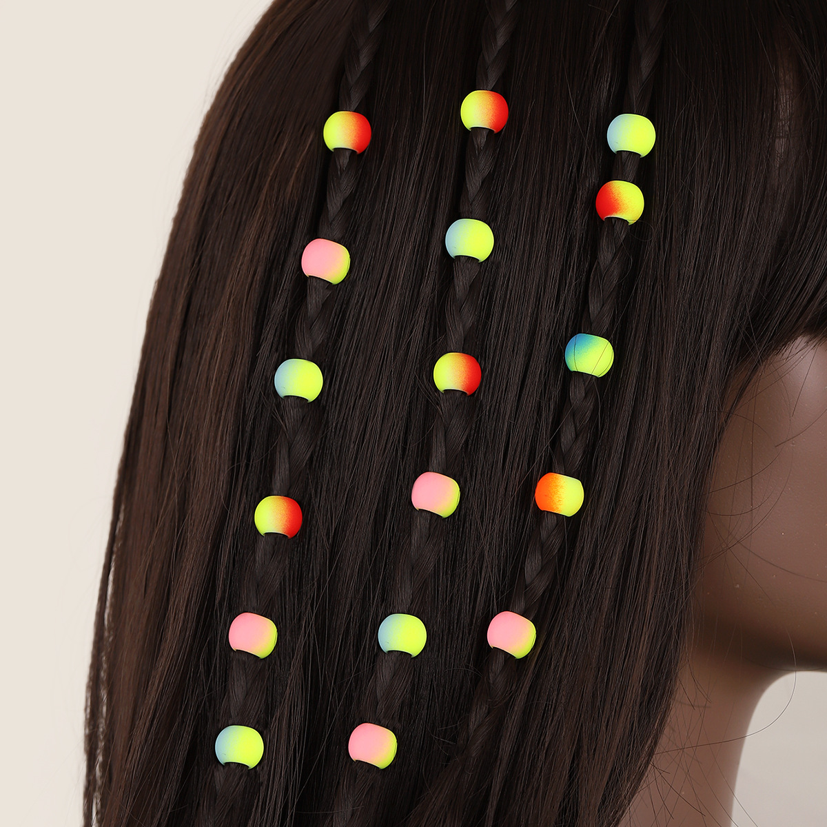 Reggae sucio trenza joyería peluca trenza cuentas de pelo decorativo esmerilado de plástico cuentas de agujeros grandes cuentas de joyería DIY