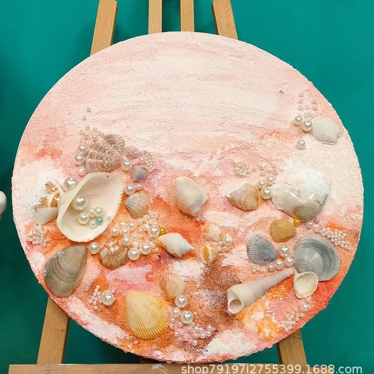 ビーチ波貝殻 diy テクスチャ絵画材料アクリル石英砂手作り額縁チームビルディング活動装飾絵画|undefined