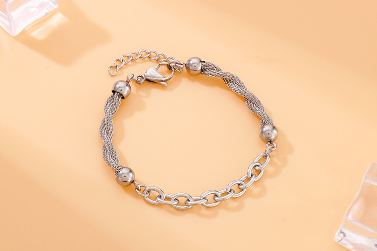 11g Weight PVD Coated Gold Plating Process 18K Real Gold Plated Plating Material PVD Coated 18K Gold Plated Geometric Titanium Steel Fashion Waterproof Non Tarnish Titanium Steel Bracelets