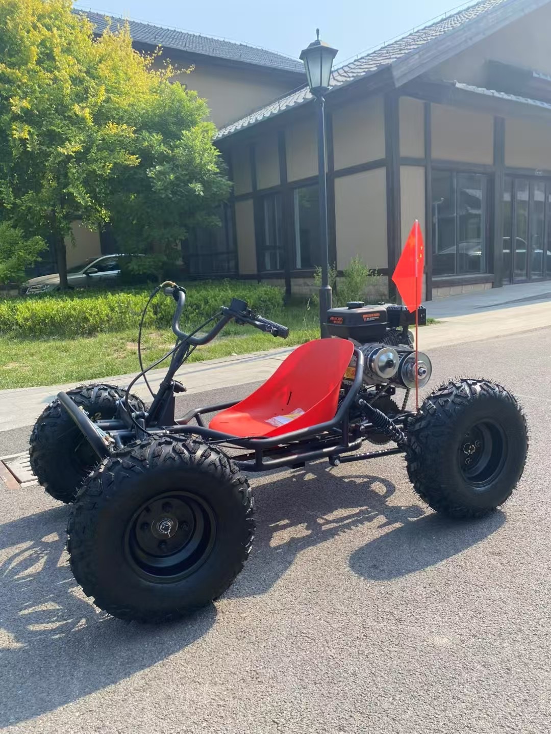 Kart todoterreno de dos tiempos, de seis pulgadas, rojo, para adultos, a gasolina, para drifting, coche de playa para niños