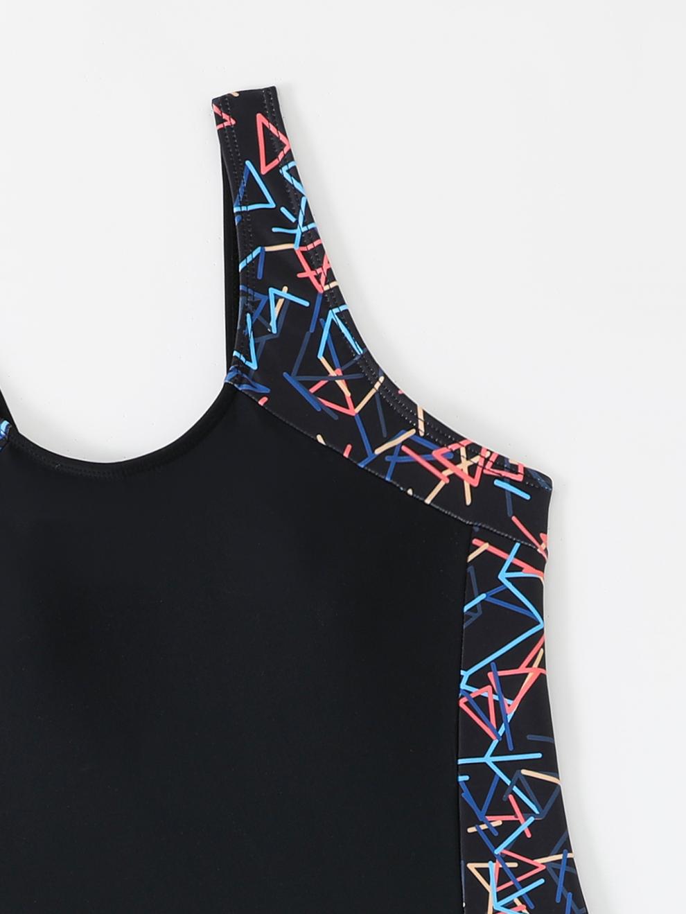 商品详情图_2025跨境亚马逊速卖通运动连体运动平角裤泳衣纯