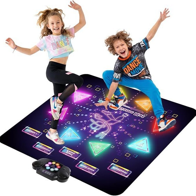 Cross-Border New Product: Children's Colorful Light-Up Bluetooth Dance Mat, Music Puzzle Game Mat, Upgraded Toy with Charging Feature