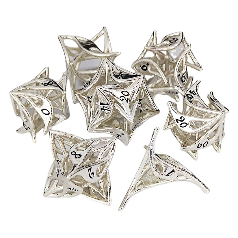 Cthulu corriendo grupo DND dragón y ciudad subterránea Número de múltiples caras Venta directa de fábrica de metal Gilly Flower dados huecos COC