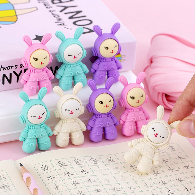 3D caucho estereoscópio adorable creativo estudiantes aprenden papelería desmontable material de caucho menos residuos borradores sin marcas