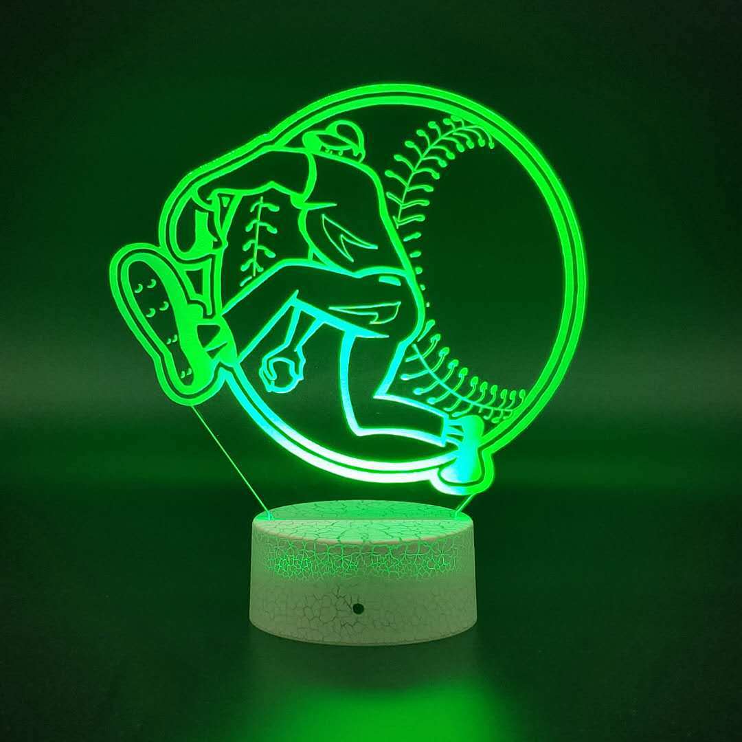 Bola exclusiva transfronteriza colorida luz de noche 3D táctil luz visual extraíble ilusión de batería luz decorativa