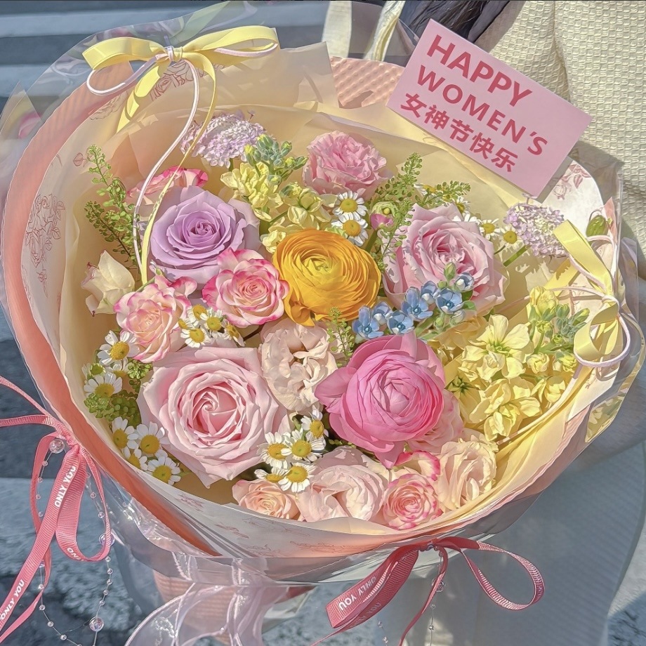 [생일 꽃 선물] 핑크 장미 꽃다발