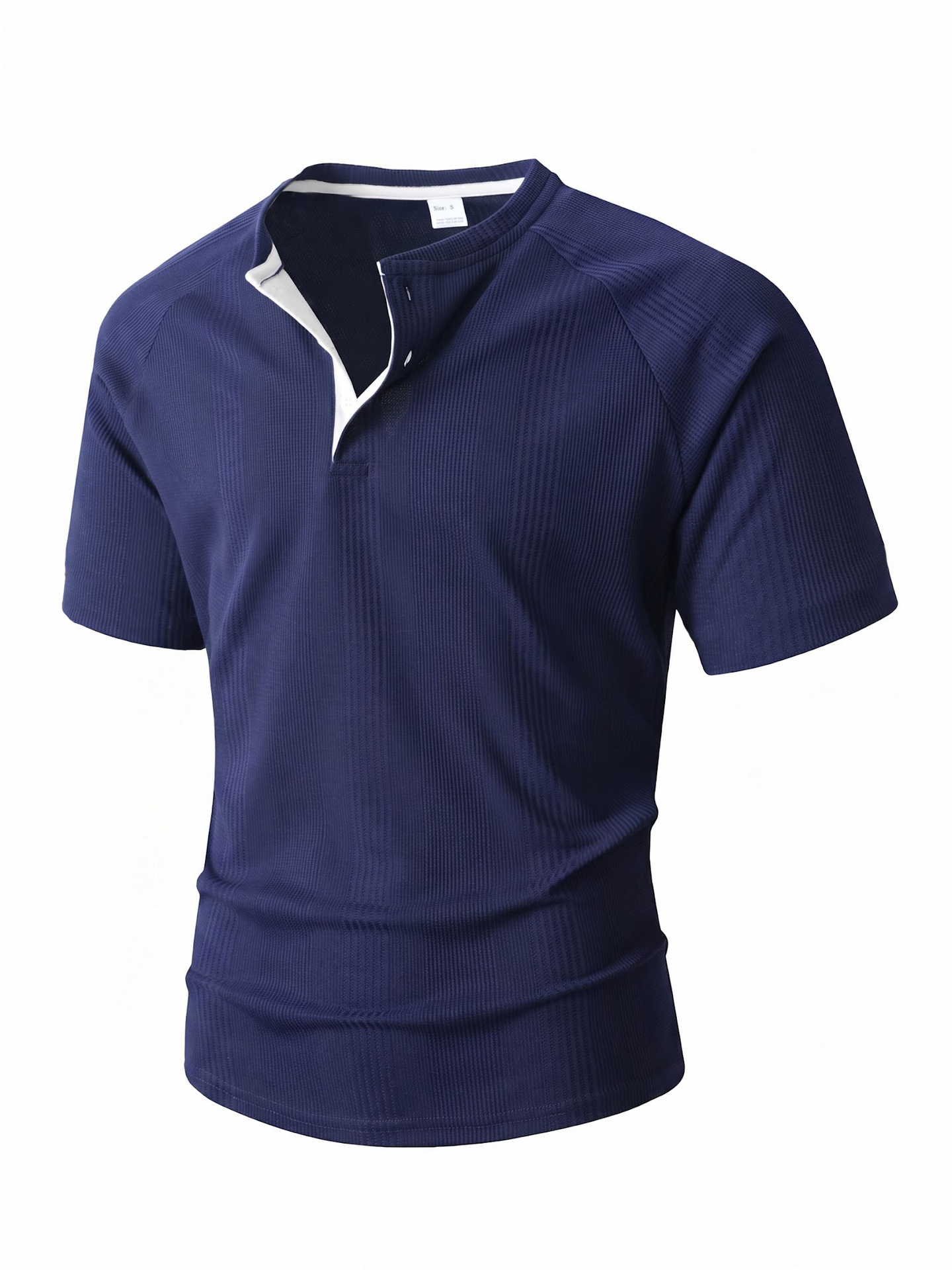 Men's Clothing Men's Summer Shirt Long Sleeve Round Neck Vertical Stripe Style Henry Base T-Shirt For Formal & Casual_viptrois.com