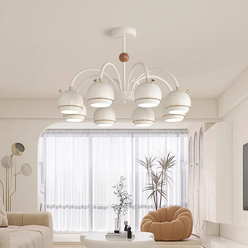 French Cream Style Bubble Fish Chandelier Modern Simple Atmospheric Living Room Chandelier Internet Celebrity Warm Bedroom Study Lamps