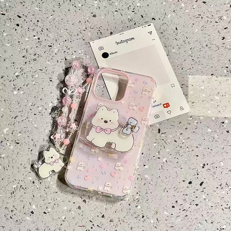 Girls ins Pink Star West Highland Funda para iPhone 16ProMax 14 Soporte Apple 15/13