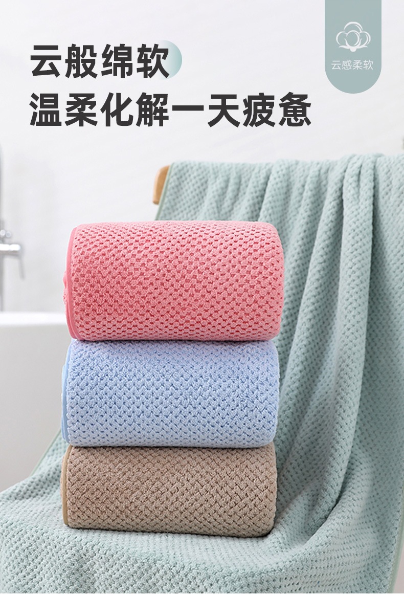 Coral Fleece Bath Towel 70x140cm Thick Absorbent Quick Dry Wrap Towel for Shower Beach and Home Use overview