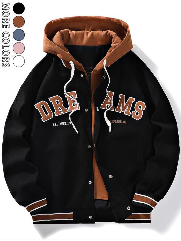 F 93758 Hooded Jacket Long Sleeve Casual Trendy Hooded Jacket
