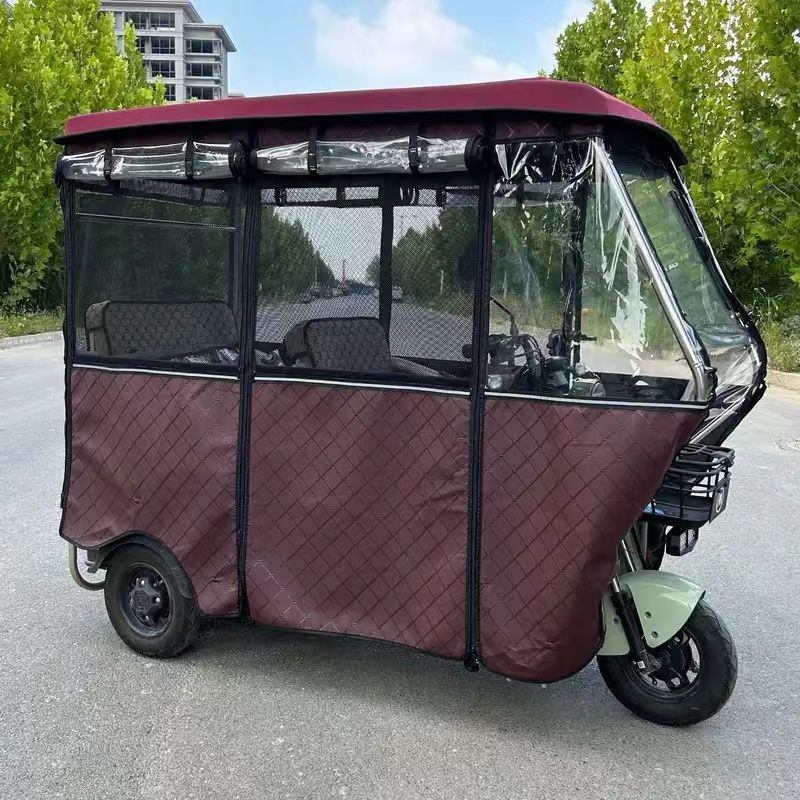 新しい非脱落小型バス車庫厚みのある二重層暖かいレインカーテンレインカバーシンプルな三輪車車庫雨棚|undefined