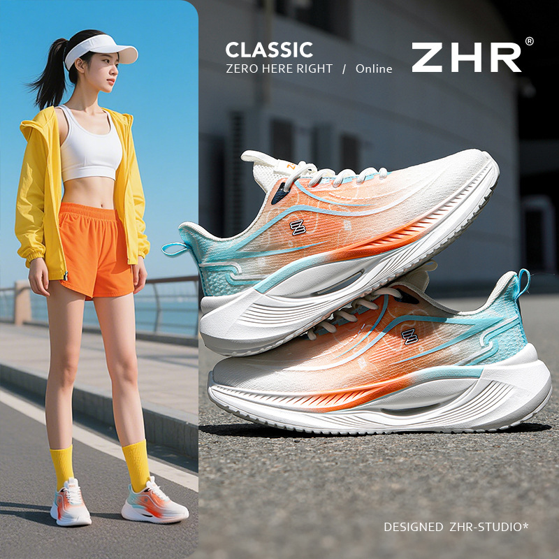 Zhr Breathable Professional Running Shoes 2025 Summer New Shock-Absorbing Lightweight Sports and Casual Shoes for Couples
