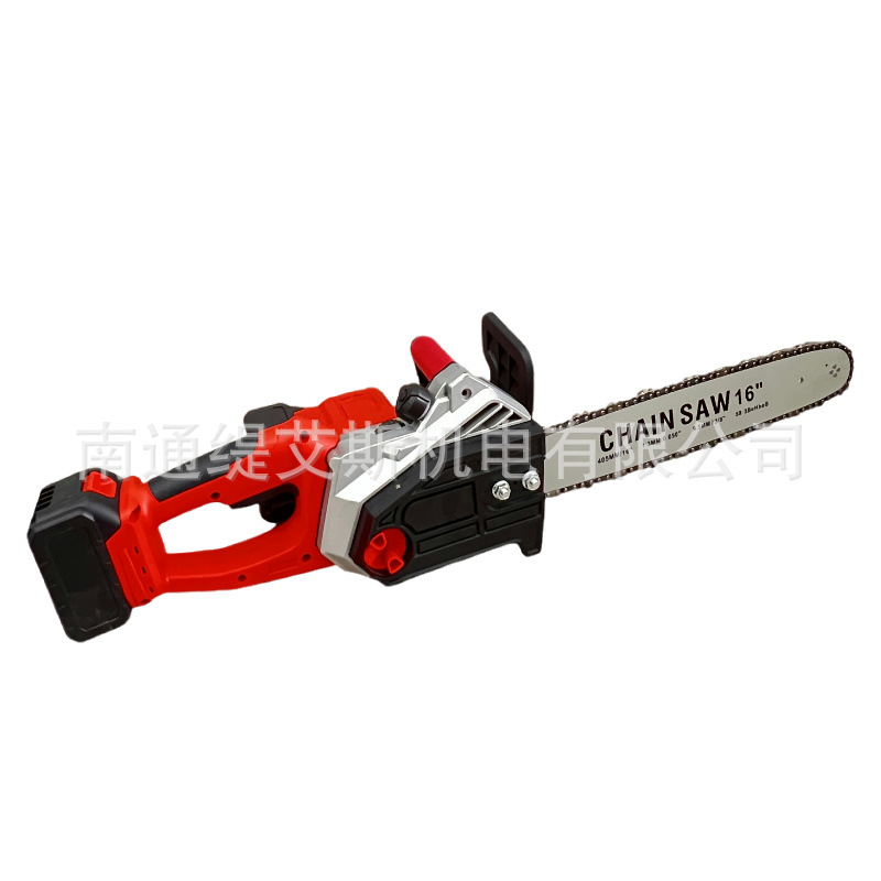 Sierra eléctrica de litio recargable de doble batería sin escobillas transfronteriza, sierra eléctrica de litio recargable de una sola mano, sierra de madera doméstica pequeña, sierra de corte de árboles