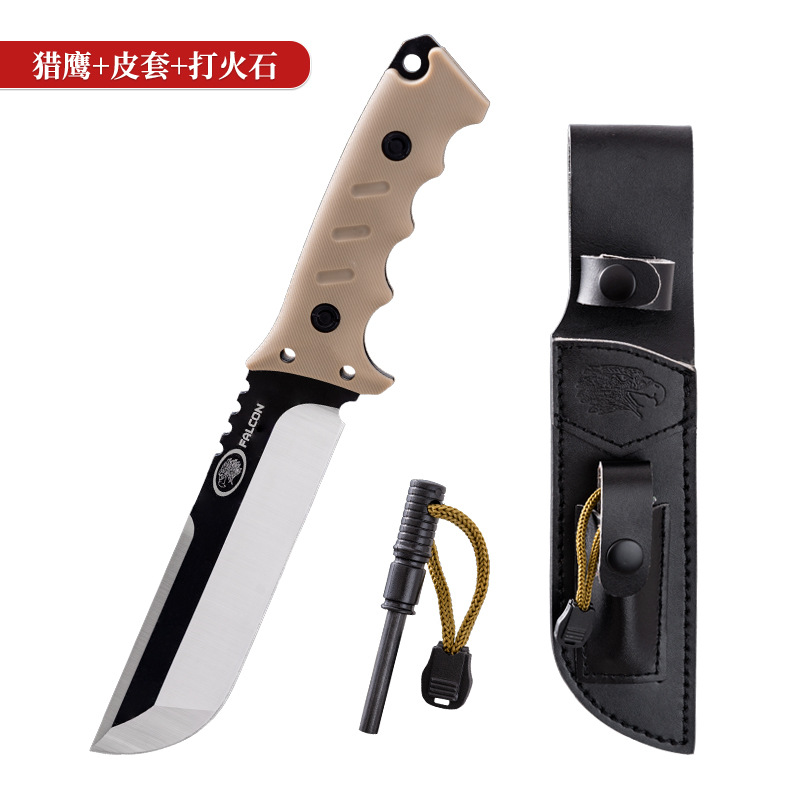 Acampar al aire libre cuchillo de alta dureza portátil camping cuchillo de fruta de carne DC53 de acero multifuncional selva salvaje