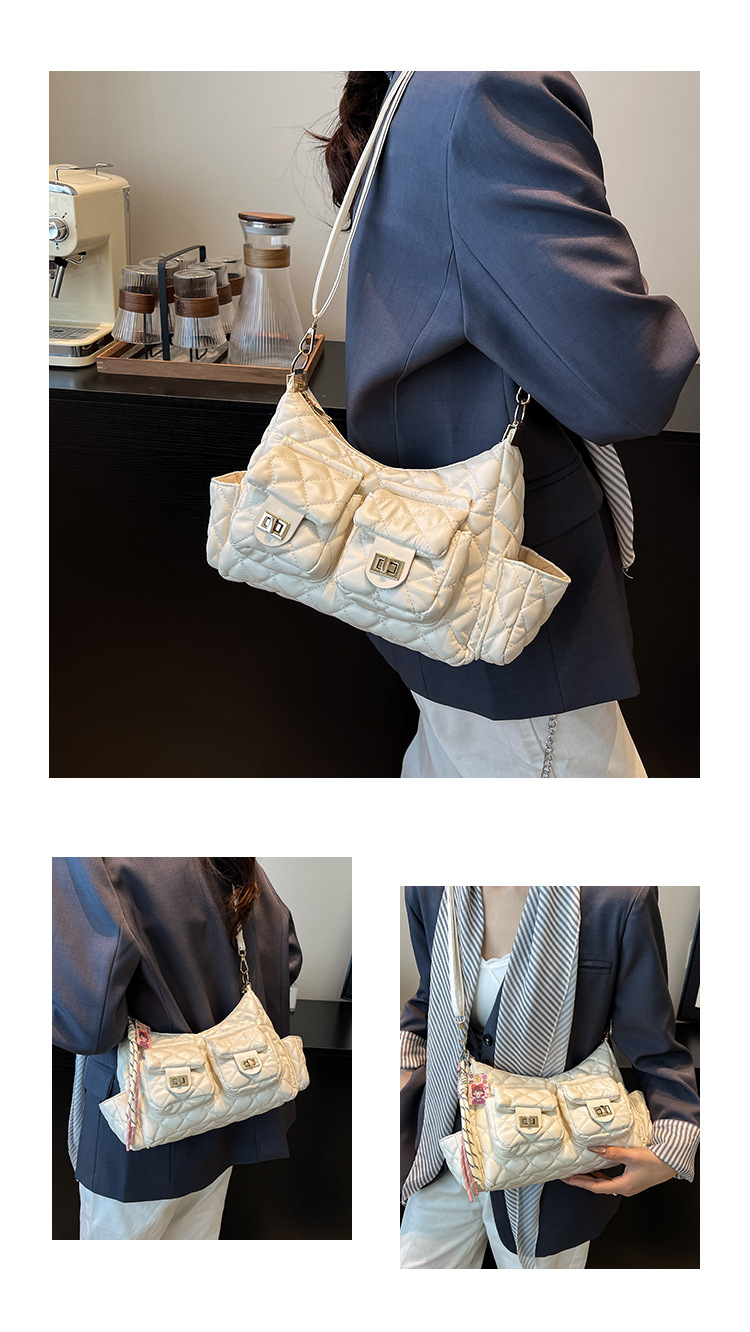 Women's Medium Pu Leather Solid Color Streetwear Square Zipper Underarm Bag display picture 16