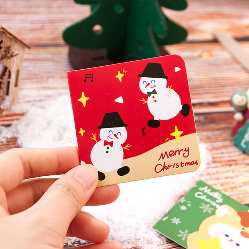 Message MerryChristmas Christmas Card Envelope Set Cute Hand-painted Elderly Elk Gift Card 12 Styles