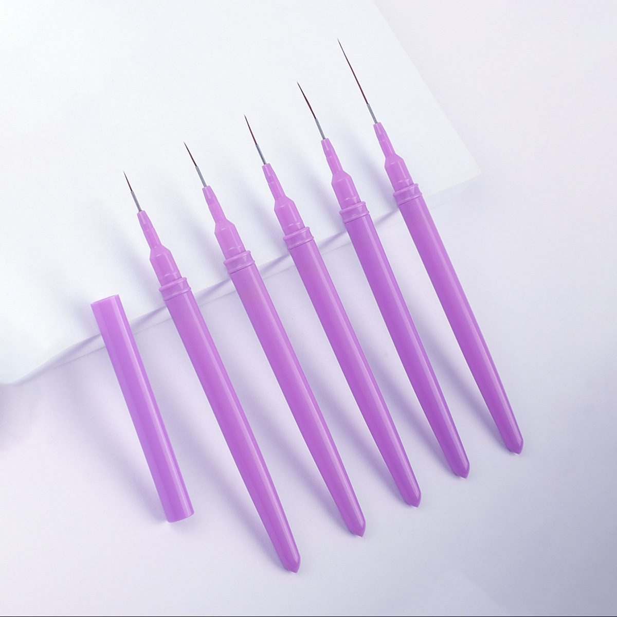 Bolígrafo de uñas transfronterizo, varilla de metal, traje rosa, hilo de dibujo extremadamente fino, tallado y pintura, fábrica de herramientas de uñas profesionales al por mayor