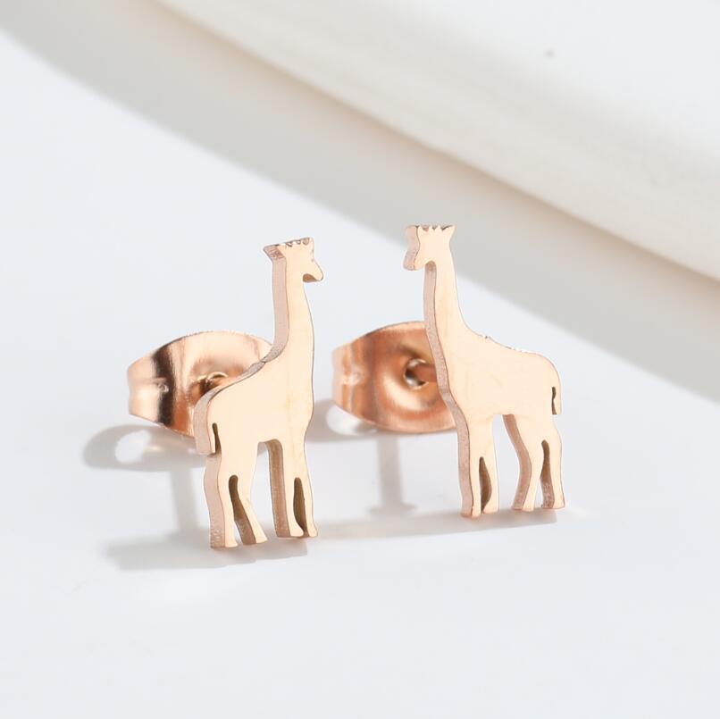 PVD Coated Gold Plating Process PVD Coated 18K Gold Real Gold Plated Animal 304 Stainless Steel Cute Waterproof Non Tarnish Ear Studs