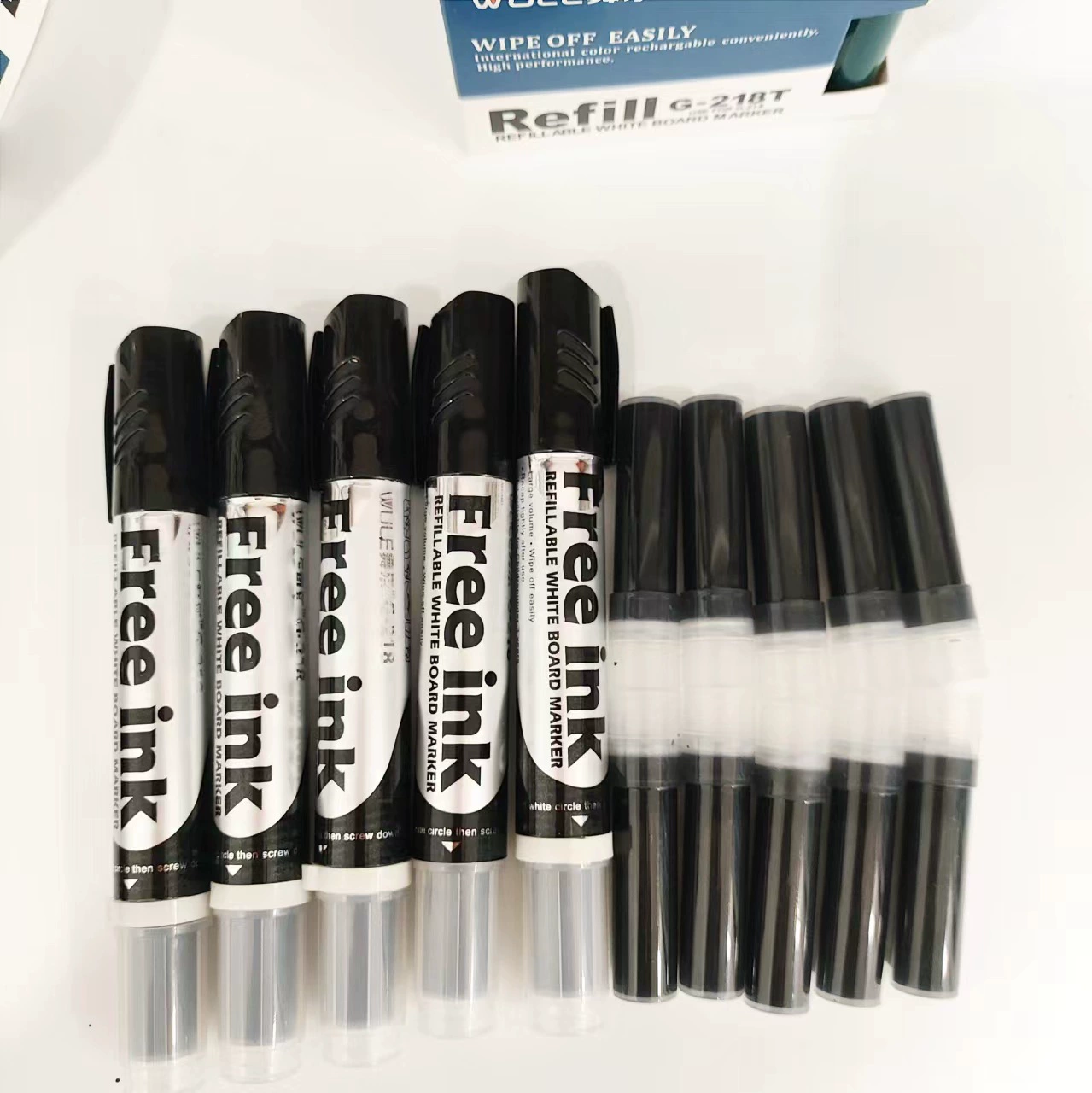Whiteboard pen for school, erasable pen, teaching whiteboard pen, replaceable ink bag, core erasable pen