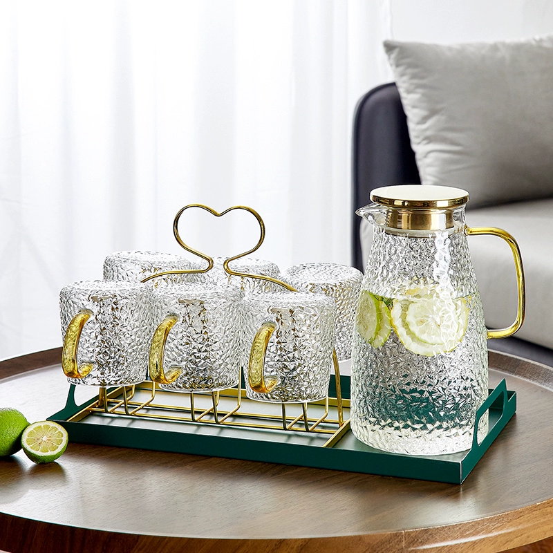 Retro glass teapot for home use, capacious tea, set