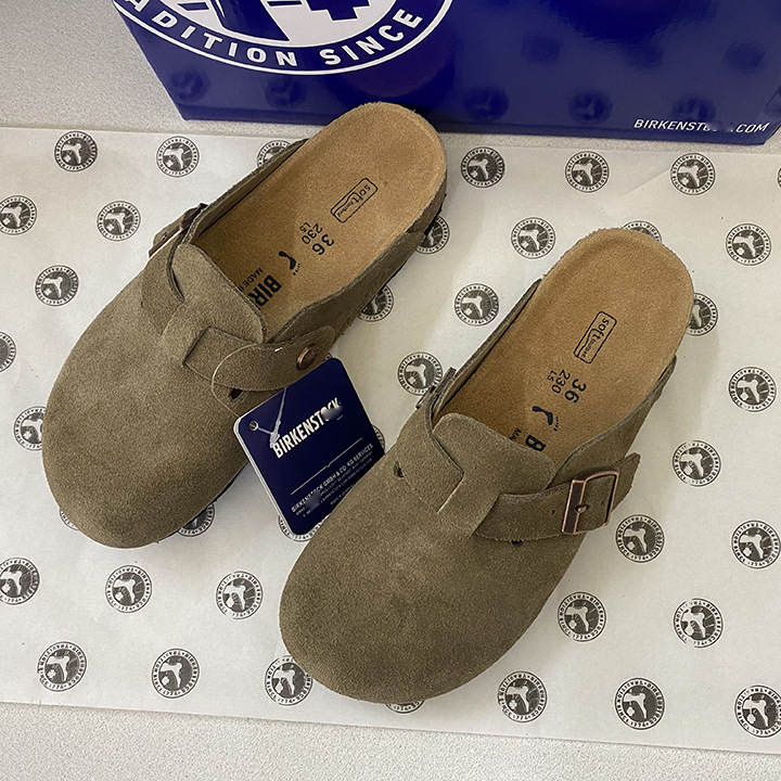 In stock 35-46 size, high-quality BK genuine leather Birkenstock sandals for men and women, suitable for outdoor wear, with cork toe cap