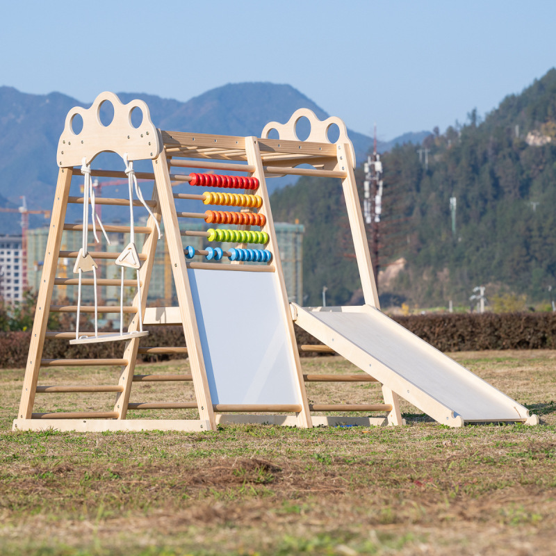 新しい子供用クライミングコンビネーション幼稚園ベビー遊び場屋外屋内コンビネーション大型無垢材クライミングフレーム|undefined