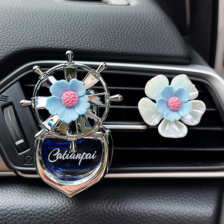 Aromaterapia para automóvil Decoración de salida de aire acondicionado para automóvil Perfume para automóvil Accesorios para automóvil Colgante de flores lindo Fragancia ligera duradera