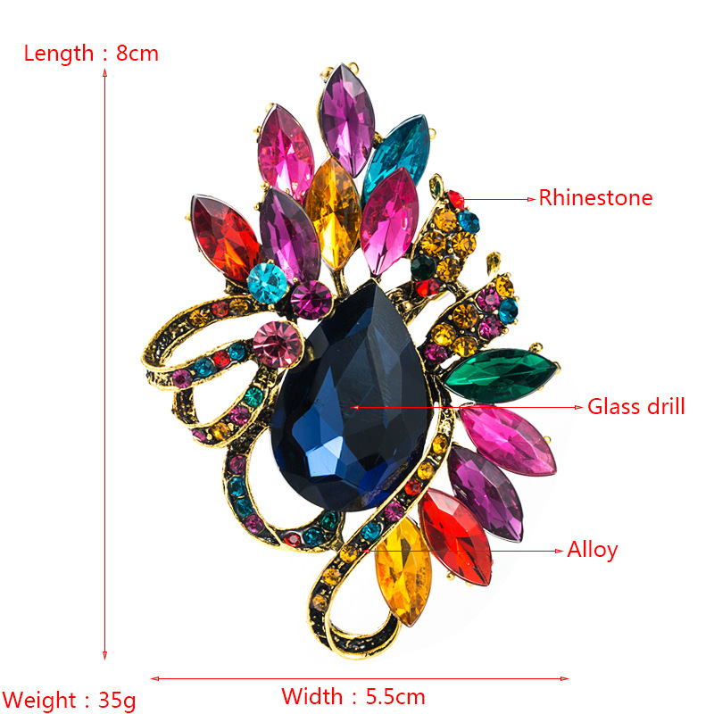 Fashion Flower Alloy Inlay Artificial Gemstones Rhinestones Women's Brooches display picture 1