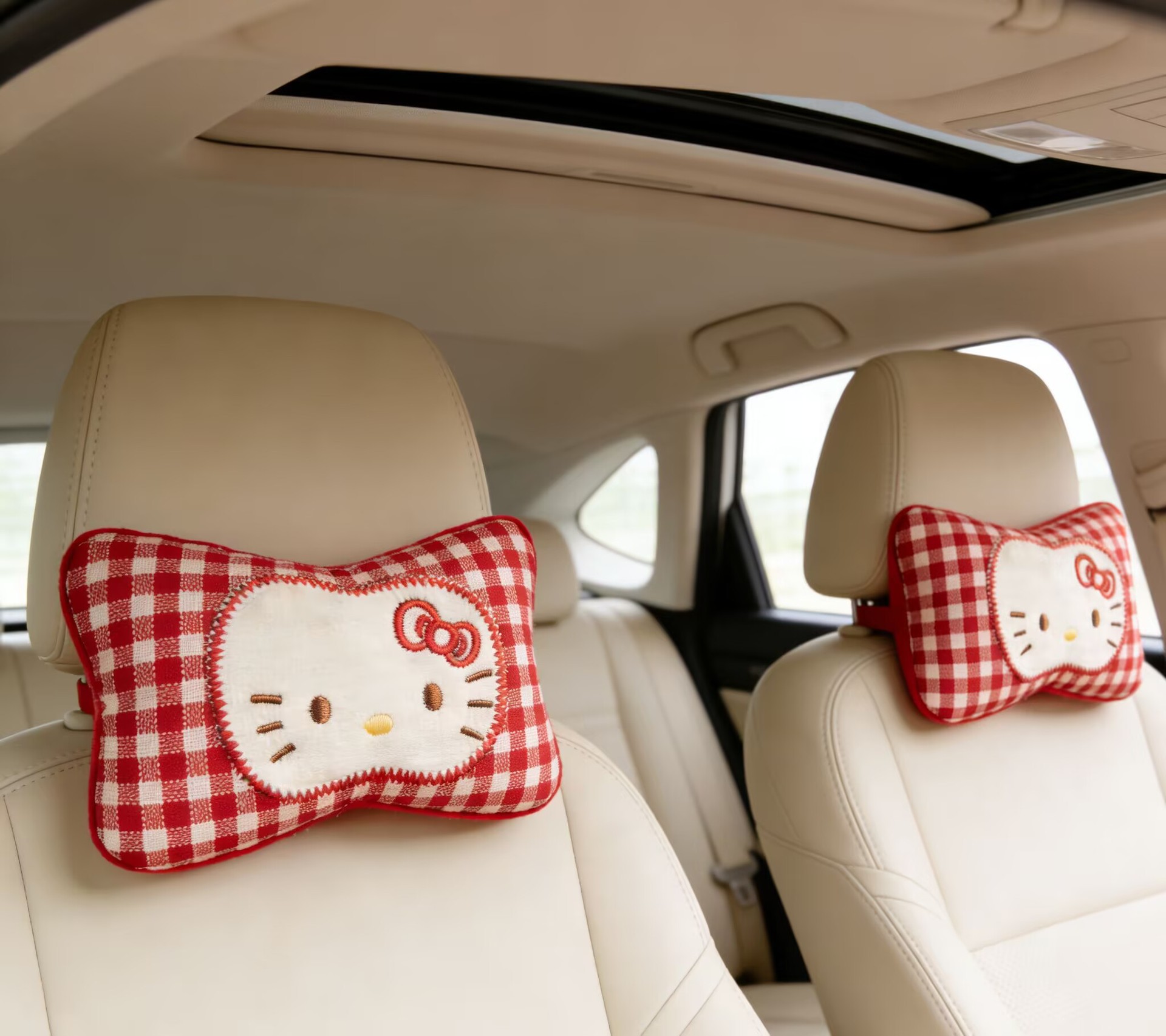 Creative In-Car Neck Pillow, Car Headrest Pillow for Women, Cute Kt Neck Support Pillow for Car Seat