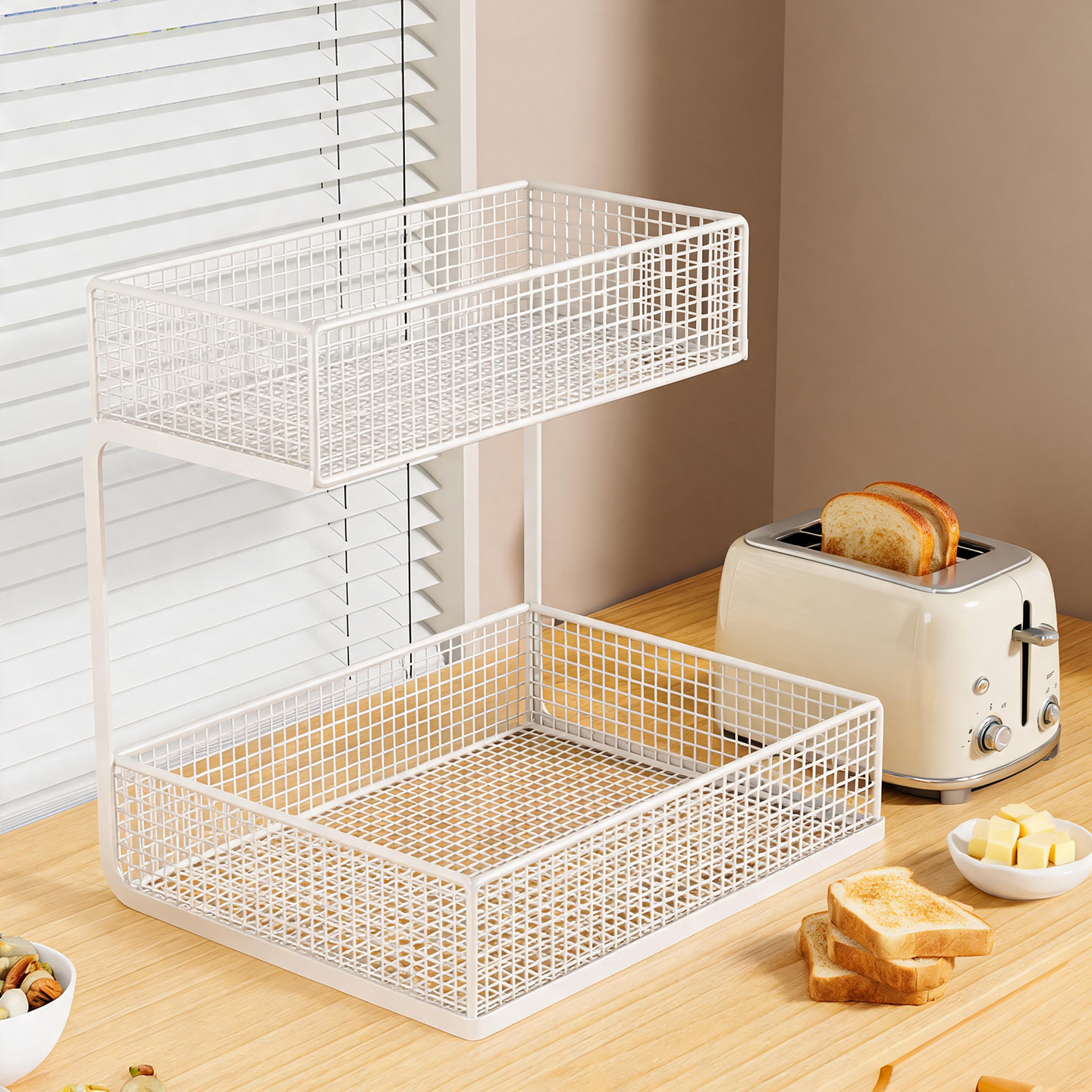Estante Organizador de Tazas de Doble Capa para Mesa
