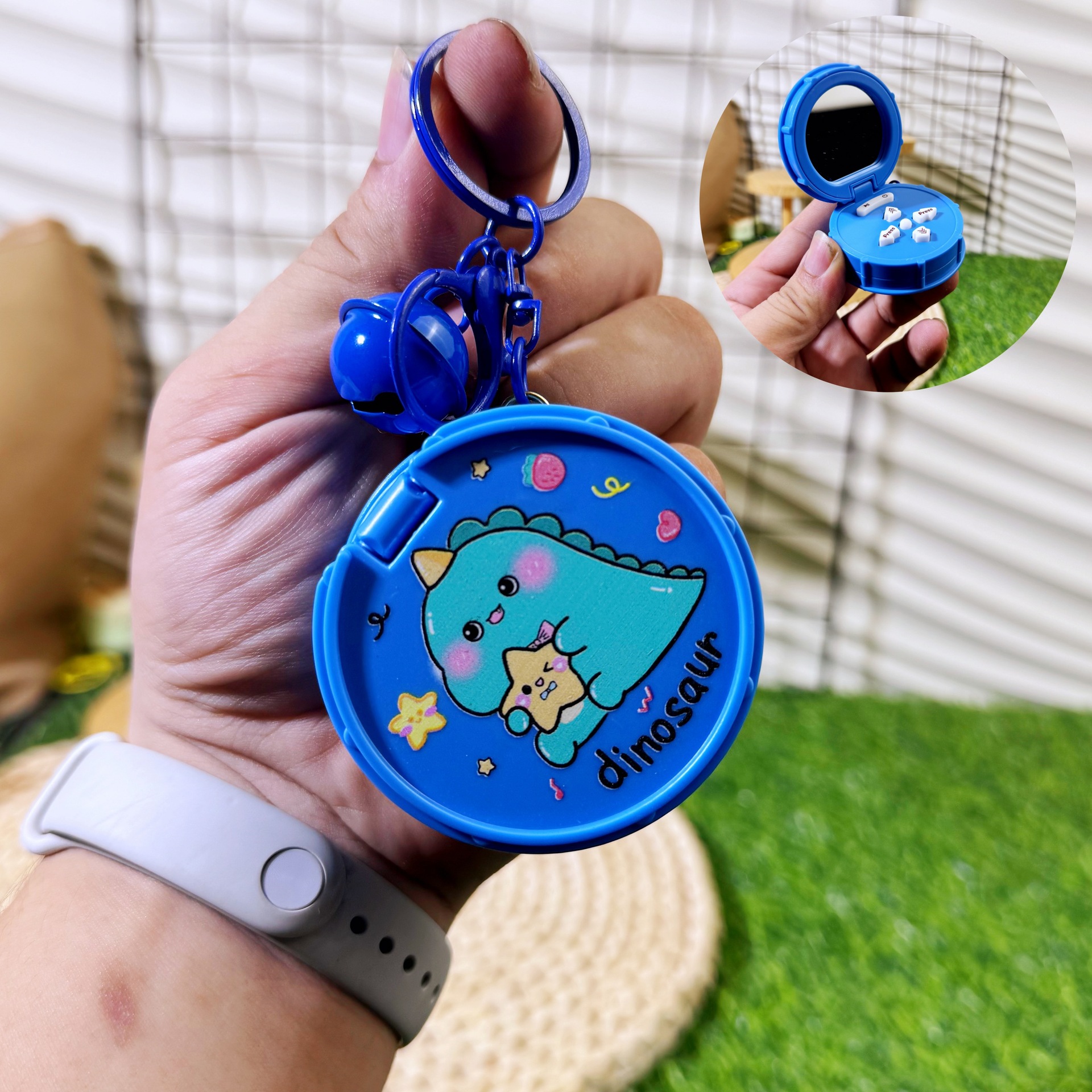 Cute Handheld Rhythm Master Dancing Machine Keychain Mirror Pendant_voghion.com