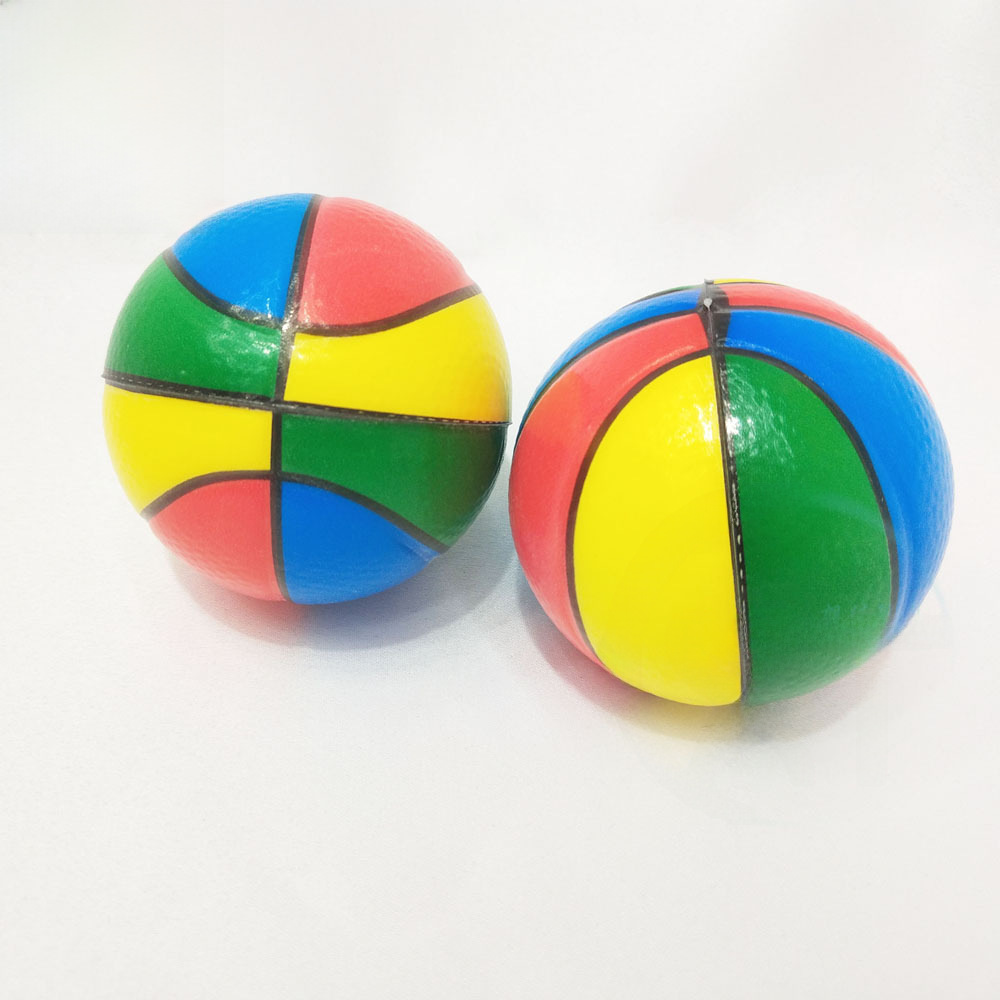 63mm four-color basketball pressure ball Pu ball wholesale color basketball educational toys sponge vent ball wholesale manufacturers