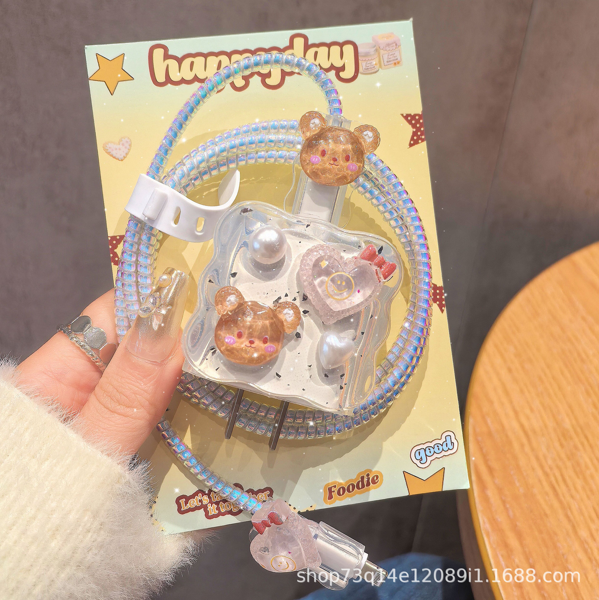 Funda protectora para cable de datos Apple 15 16 20W, funda protectora para cargador de carga rápida antirrotura, resina epoxi.