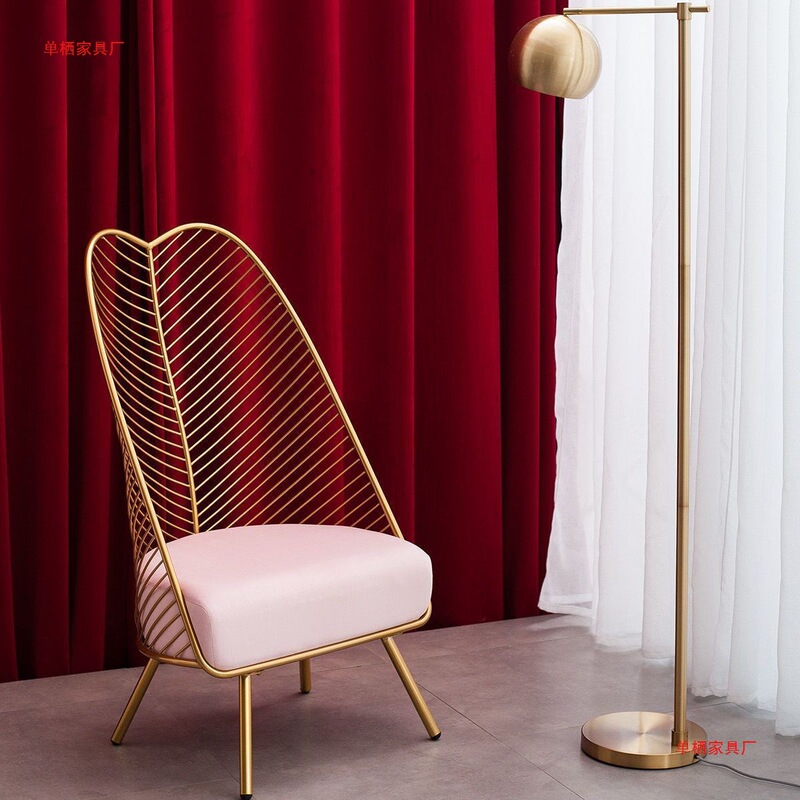 Nordic Wrought Iron Sofa Lazy Chair Three-Piece Set Small Sofa Bedroom Balcony Banana Internet Celebrity Light Luxury Sofa Chair