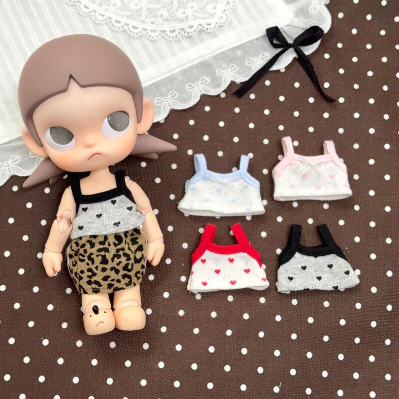 Zsiga Summer Heart-Shaped Camisole Top Long-Legged Kt Doll Dress-Up Clothes 10cm Mini Doll Clothes Wholesale