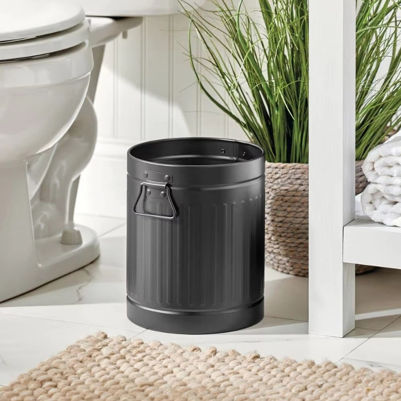 Factory price durable steel 7-liter open-top trash can with handle suitable for bathroom, kitchen, bedroom