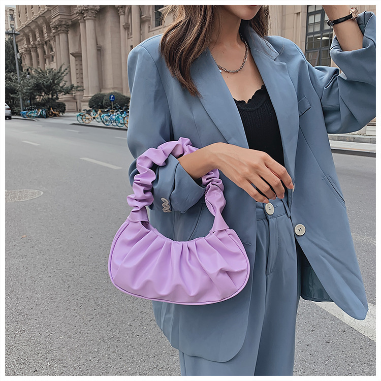 353g Weight Polyester Lining Material Ruched Bag, Sewing Thread Fashion Element Zipper Closure Type Single Shoulder Strap Strap Type Shoulder Bag Bags Type Casual, Daily, Shopping Occasion Pu Leather Material Solid Color Pattern All Seasons Season Women's Gender Classic Style Style Dumpling Shape Shape Women's Pu Leather Solid Color Classic Style Ruched Bag Sewing Thread Dumpling Shape Zipper Shoulder Bag 13