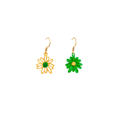 Dainty Daisy Ear Studs for Women - 2024 New Trendy, Niche, High-End Color-Colliding Fashion Ear Rings for Influencers and Fresh Vibes