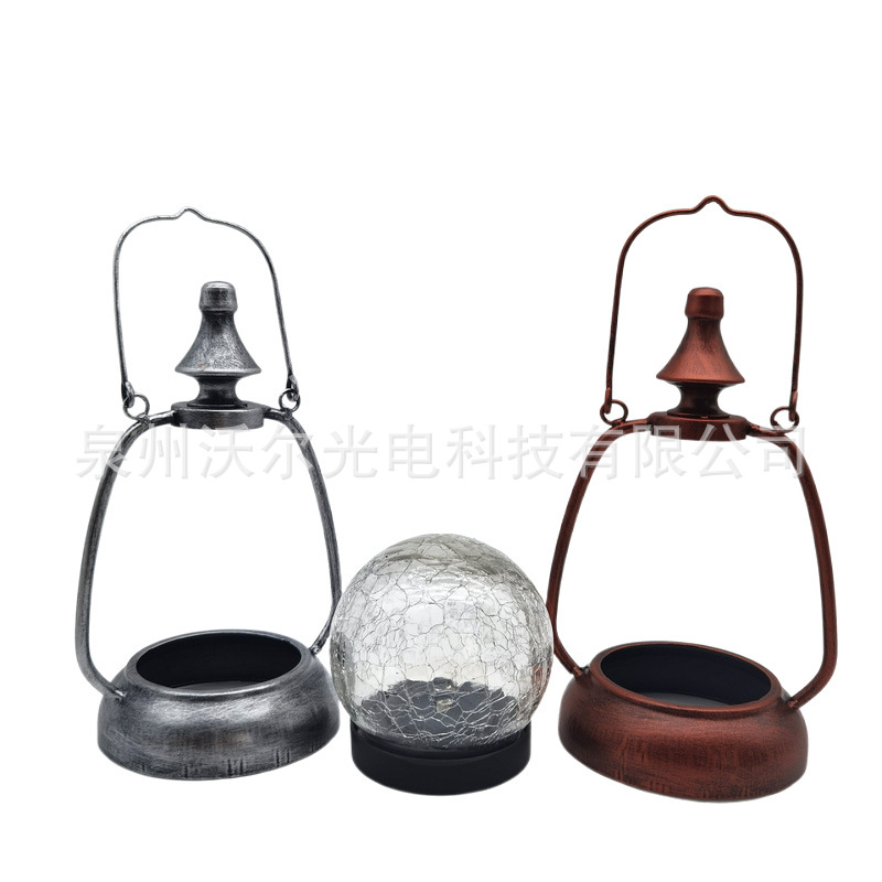 太阳能庭院灯户外防水小夜灯花园布置阳台装饰灯裂纹树挂灯氛围灯