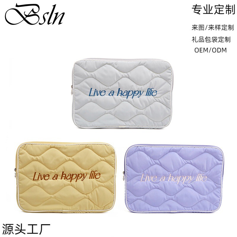 Quilted Notebook Liner Bag Suitable for Tablet Protective Cover Portable Computer Bag Customized Logo