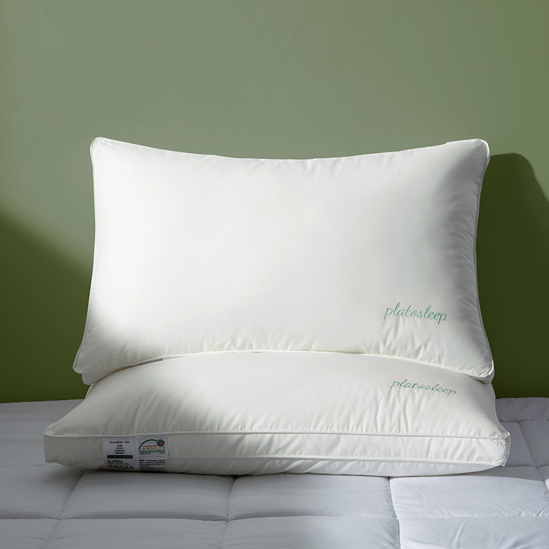 A clase 60 almohada de algodón de grado madre y bebé almohada de hotel almohada de protección de cuello almohada antibacteriana para dormir al por mayor sin fluorescencia uno a uno