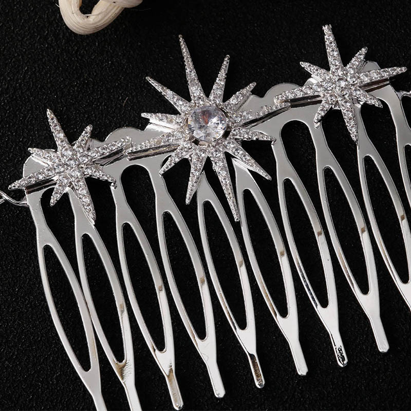 Amazon Hot Sale Estrellas Termites Temperament Diamond Bridal Hair Accessories Premium Headwear
